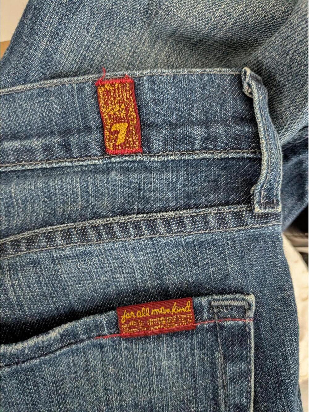 7 For All Mankind Jeans Womens 27 Blue Mid Rise Edie Skinny Embroidered Denim - Picture 5 of 7